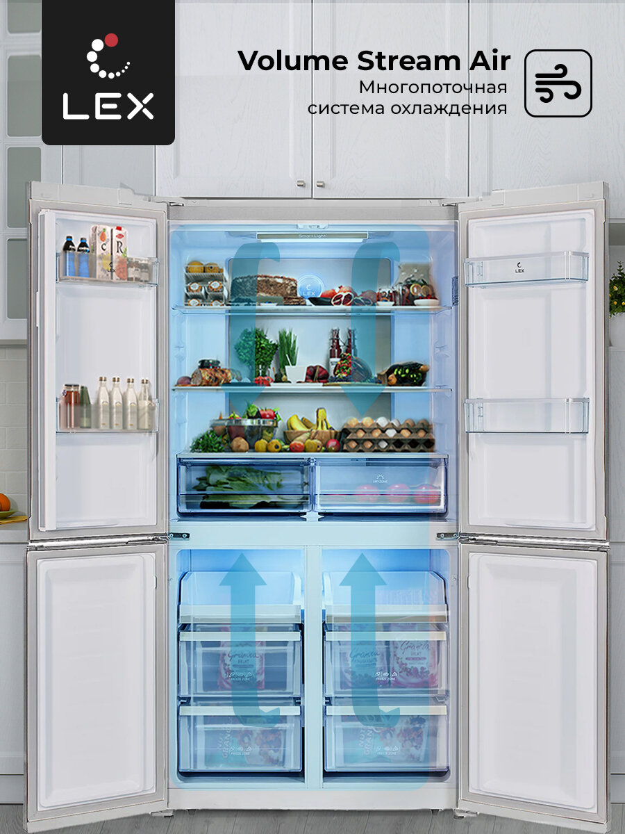 Холодильник трехкамерный Lex LCD505WID - фото №3