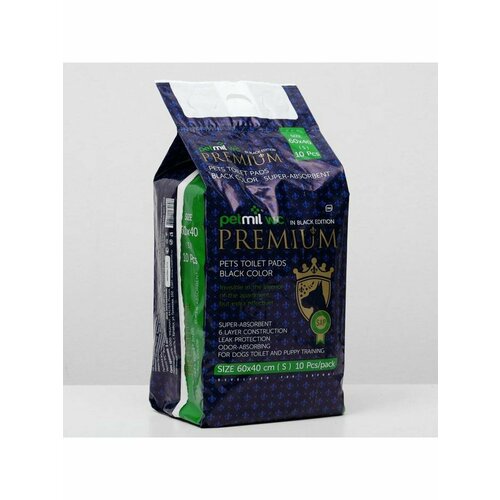 Пеленки BLACK Premium впитывающие гелевые, в наборе 10 шт, 6