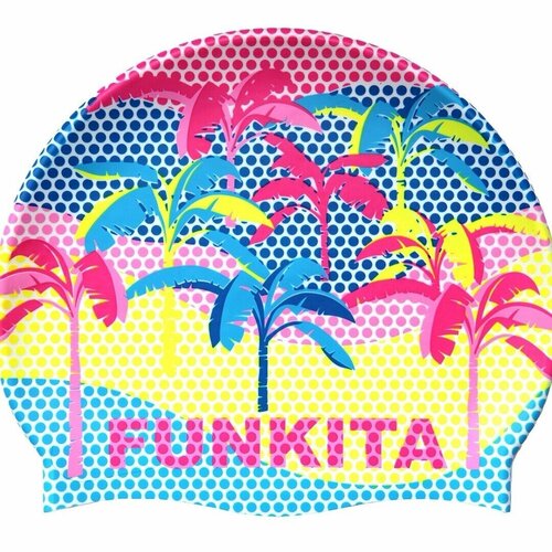 фото Шапочка для плавания силиконовая funkita poka palm