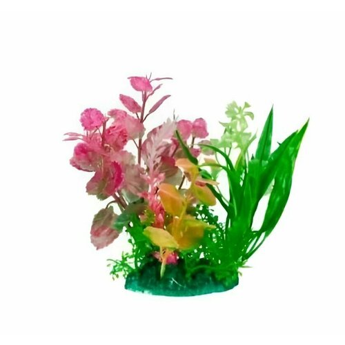 Homefish Растение для аквариума пластиковое Людвигия, с грузом, 11 см