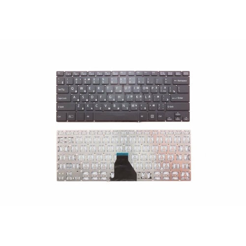 Клавиатура для ноутбука Sony Vaio SVF142, SVF143, SVF14E черная, без рамки клавиатура для ноутбука sony vaio aehk9r001103a черная без рамки