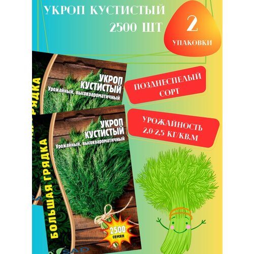 Семена Укроп Кустистый,2 упаковки семена укроп garden star кустистый 2 г 3 упаковки