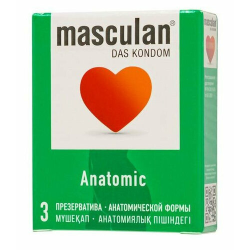 Презервативы анатомической формы Masculan Anatomic - 3 шт. (цвет не указан)