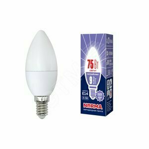 Светодиодная лампа свеча Белый 9W UL-00003802 LED-C37-9W/DW/E14/FR/NR Norma Volpe