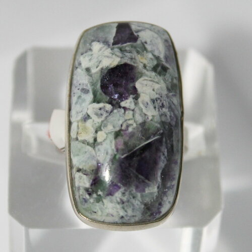 Кольцо True Stones, флюорит, размер 18, зеленый, фиолетовый