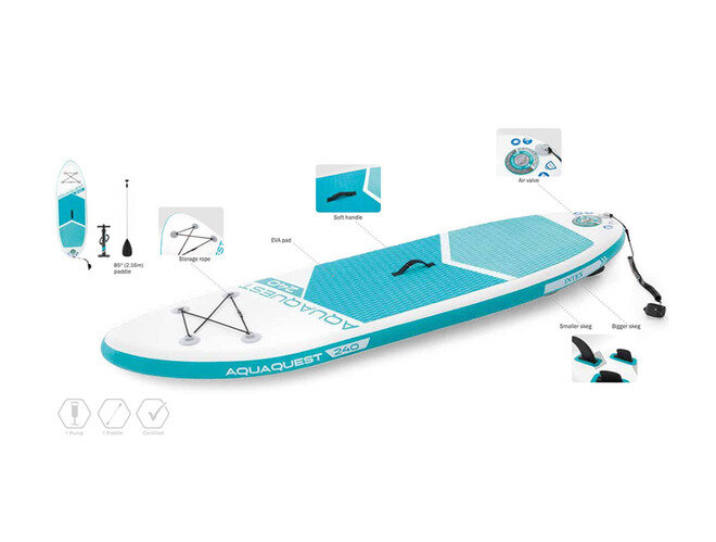 Доска надувная / SUP-доска для плавания с насосом и веслом (244х76х13см) Intex 68241