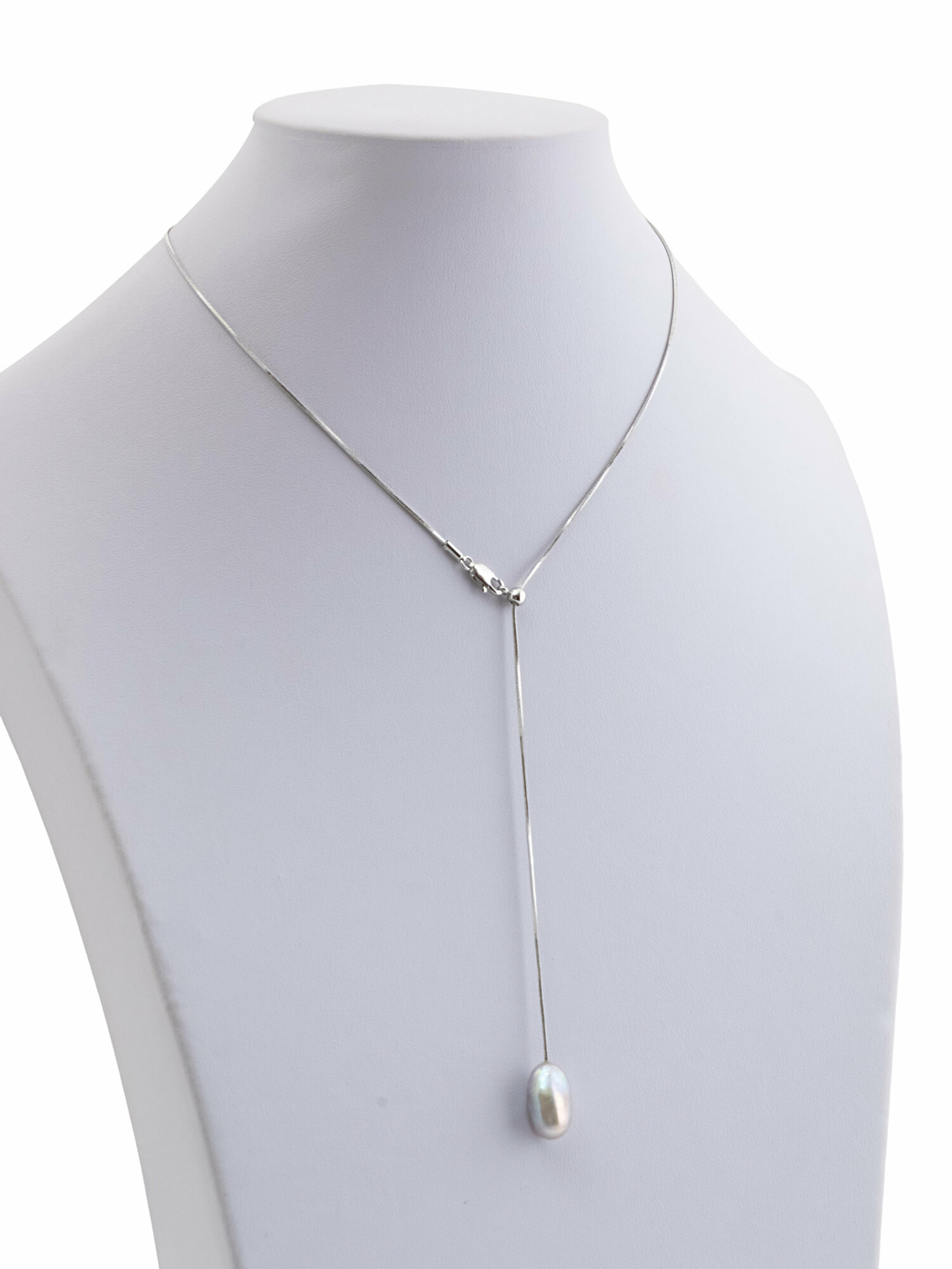 Колье ЖемАрт, жемчуг пресноводный культивированный, светло-серый — фото 1