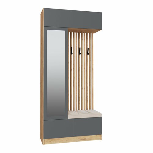 Прихожая Руэлла центральная секция дуб крафт золотойграфит серый 19419₽