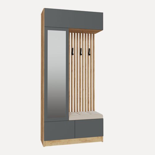 Изображение товара Прихожая "Руэлла", центральная секция, дуб крафт золотой/графит серый