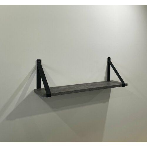 Полка настенная на металлическом каркасе боро, цвет тёмно-серый