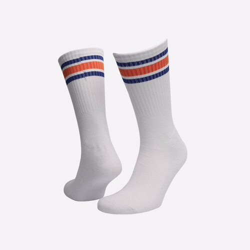 фото Носки sneakerhead striped sox, размер 42/45, белый, оранжевый