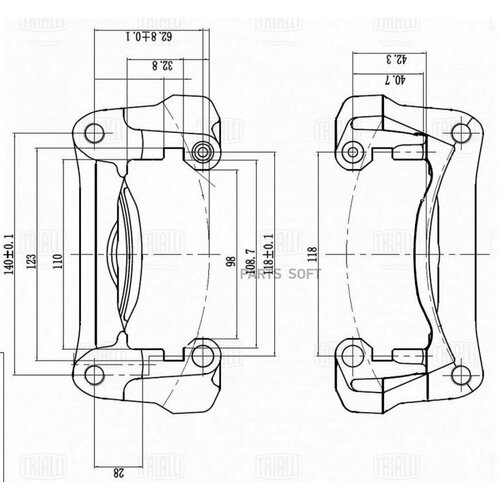 TRIALLI CF350135 Скоба суппорта дя ам Toyota Land Cruiser 200 07- зад прав CF 350135 10820₽