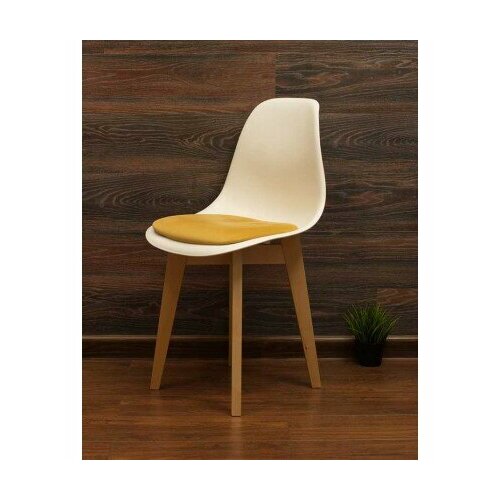 Стул Сашш натур /белый, горчичный