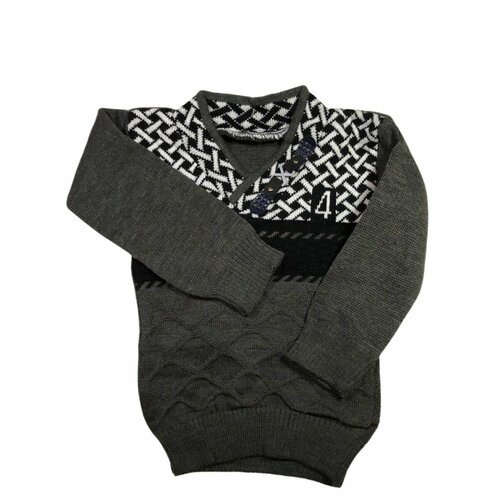 фото Свитер kids club, размер 4 года, серый, черный