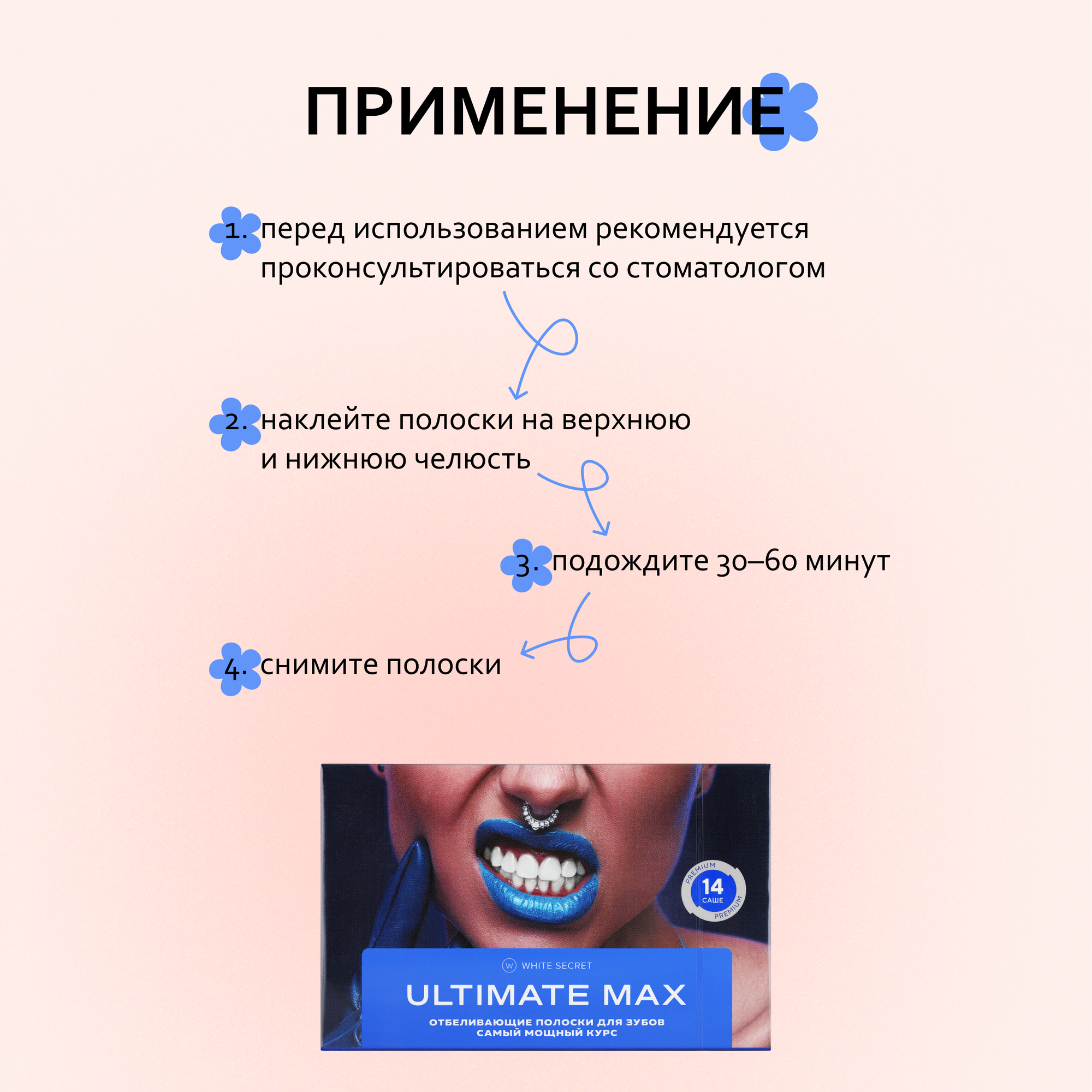 Картинки Отблеливающие полоски White Secret, Ultimate Max