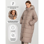 Тёплая длинная куртка-пальто с капюшоном, цвет Бежевый, размер XS - изображение