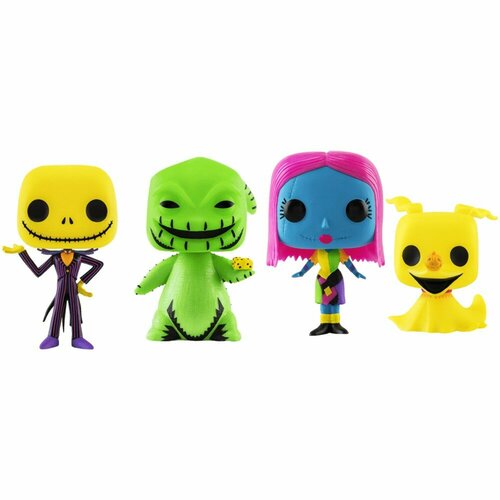 Набор фигурок Funko The Nightmare Before Christmas - POP! - Jack Skellington / Oogie Boogie / Sally / Zero (Black Light) (Exc) 69146 фигура bearbrick medicom toy jack skellington the nightmare before christmas 1000%