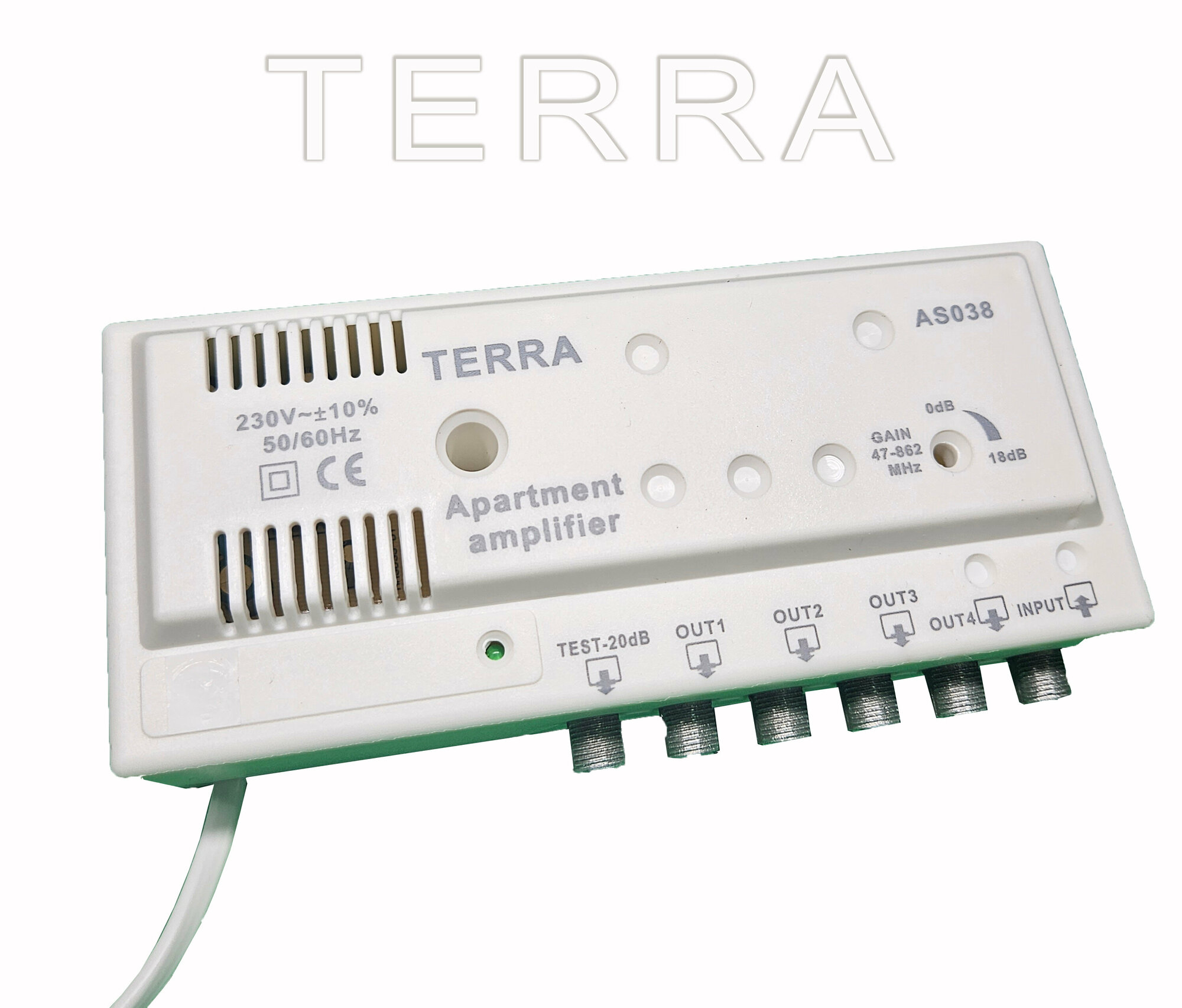 Усилитель квартирный TERRA AS038 (Special Edition) DVB-T2 18 Дб 4 выхода (Al-400)