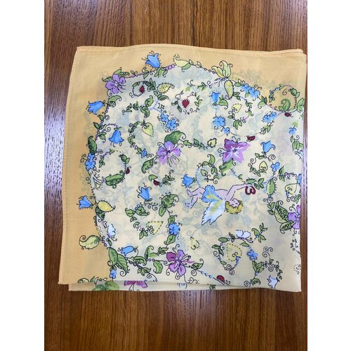 фото Платок павловопосадская платочная мануфактура,52х52 см, бежевый