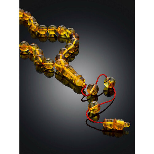 фото Браслет-нить, янтарь, 10 шт., размер 26 см, размер one size, диаметр 9 см, черный, желтый amberhandmade
