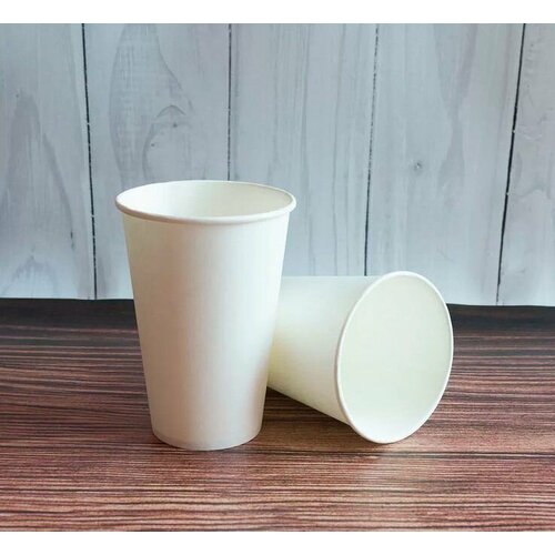 Стакан одноразовый бумажный 1сл 400мл d80мм для горячего белый (50 шт.)