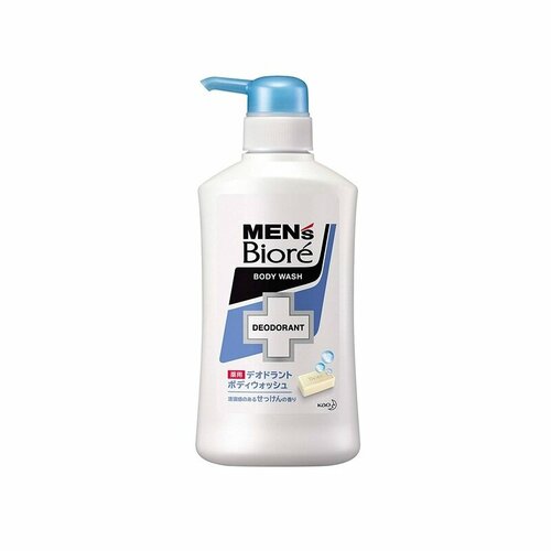 KAO Men's Biore Пенящееся мужское жидкое мыло для тела с противовоспалительным и дезодорирующим эффектом, с ароматом свежести, 440 мл