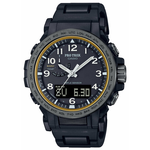 наручные часы casio pro trek зеленый Наручные часы CASIO PRW-51FC-1, черный, серый