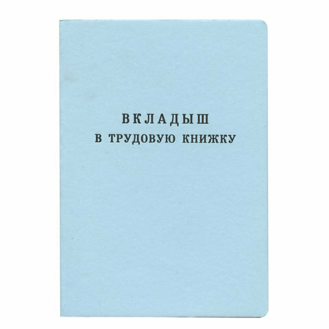 Бланк документа "Вкладыш в трудовую книжку", 88х125 мм, гознак (арт. 120187)