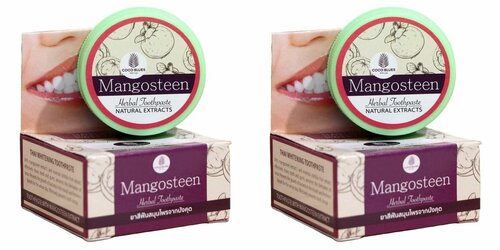Coco Blues Зубная паста Mangosteen Herbal Toothpaste, с экстрактом мангостина, Травяная, 30 г, 2 шт