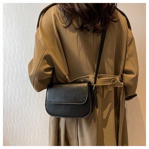 фото Сумка кросс-боди , фактура матовая, гладкая, черный out loud