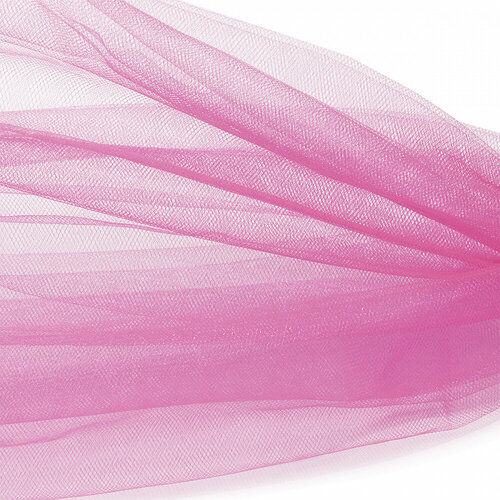 Фатин Кристалл средней жесткости блестящий арт. K. TRM шир.300см, 100% полиэстер цв. 12 К уп.50м - ярк. розовый