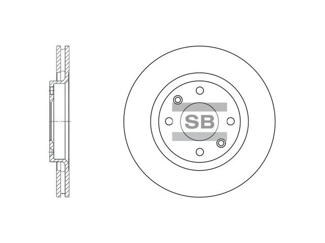 Диск тормозной вентилируемый передний CITROEN BERLINGO I (1996-2012)/ C2 (2003- )/ C3 I-II (2002- ), PEUGEOT 206 (1998-2012) SD5001
