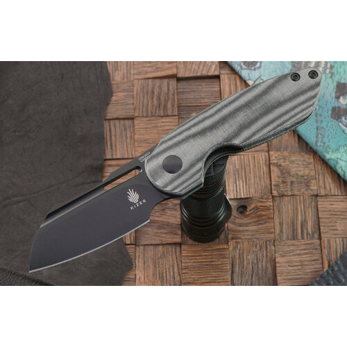 фото Складной нож kizer knives october, сталь cpm 20-cv, черная микарта