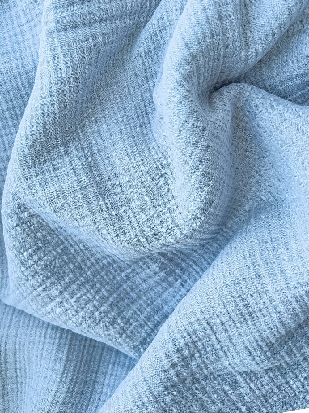 Муслиновое одеяло 160х240 см, цвет голубой - фотография № 3