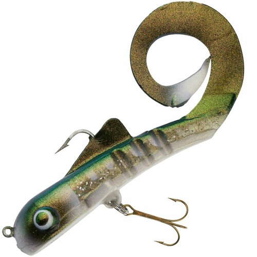 Силиконовая приманка для рыбалки Musky Innovations Custom Spring Bull Dawgs Ultra Flash #Rotten Perch, твистер на щуку, окуня, судака