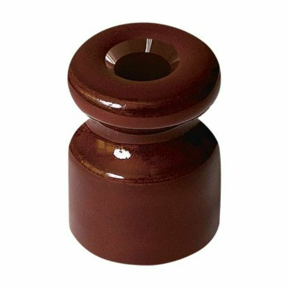 фото Мезонинъ Изолятор фарфор ретро керамический для наружного монтажа витого провода, D18,5х24мм, Коричневый (1 шт/уп)