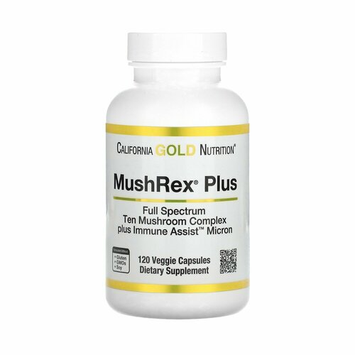 Комплекс грибов полного спектра California Gold Nutrition MushRex Plus 120 капсул /