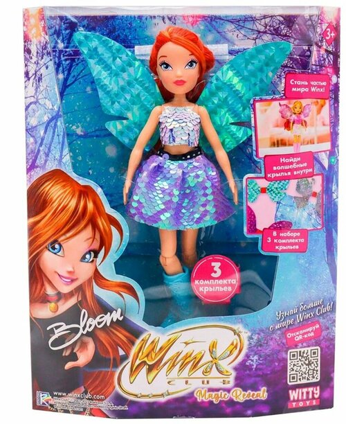 Шарнирная кукла Winx Club Magic reveal. Блум, 3 комплекта крыльев, 24 см IW01302201