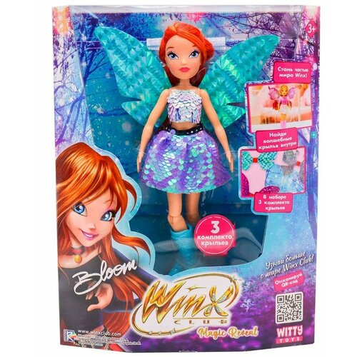 Шарнирная кукла Winx Club Magic reveal. Блум, 3 комплекта крыльев, 24 см IW01302201 сверкающие модели фея мелинда