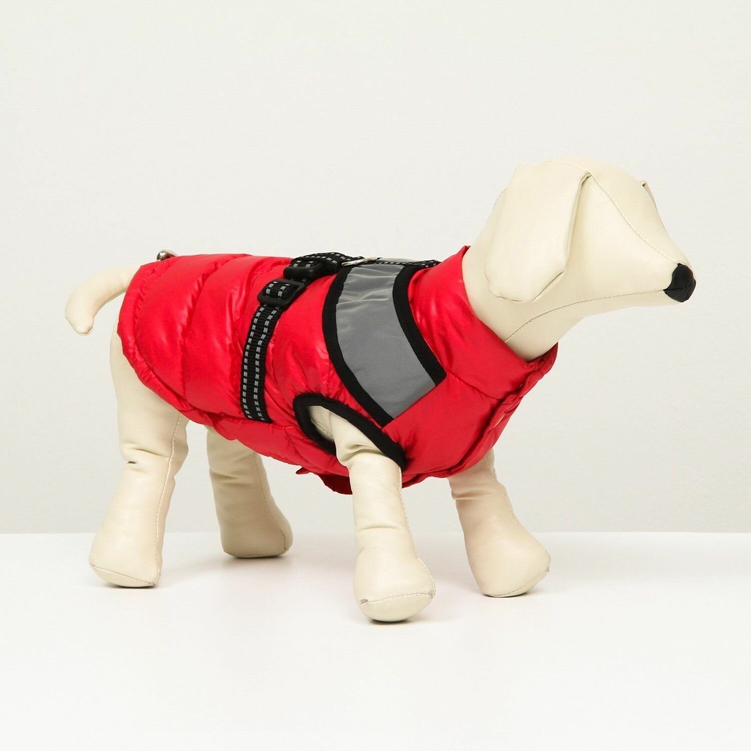 Куртка для собак Sima-Land со светоотражающей шлейкой розовая - фотография № 1