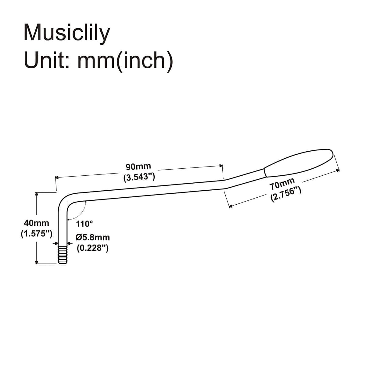 Рычаг тремоло Squier Strat Style черный/черный Musiclily MX2205BK