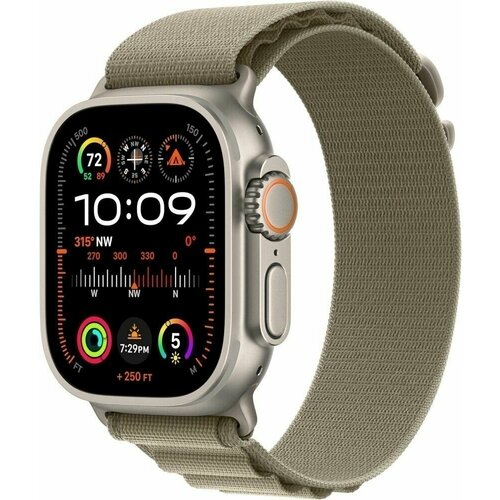 Умные часы Apple Watch Ultra 2 49mm Titanium with Olive Small MRFH3ZAA 11309000₽