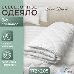 Одеяло Sweet Dreams, 2 спальное 172х205 см, всесезонное, облегченное, гипоаллергенный наполнитель Ютфайбер, декоративная стежка большой ромб 150 г/м2