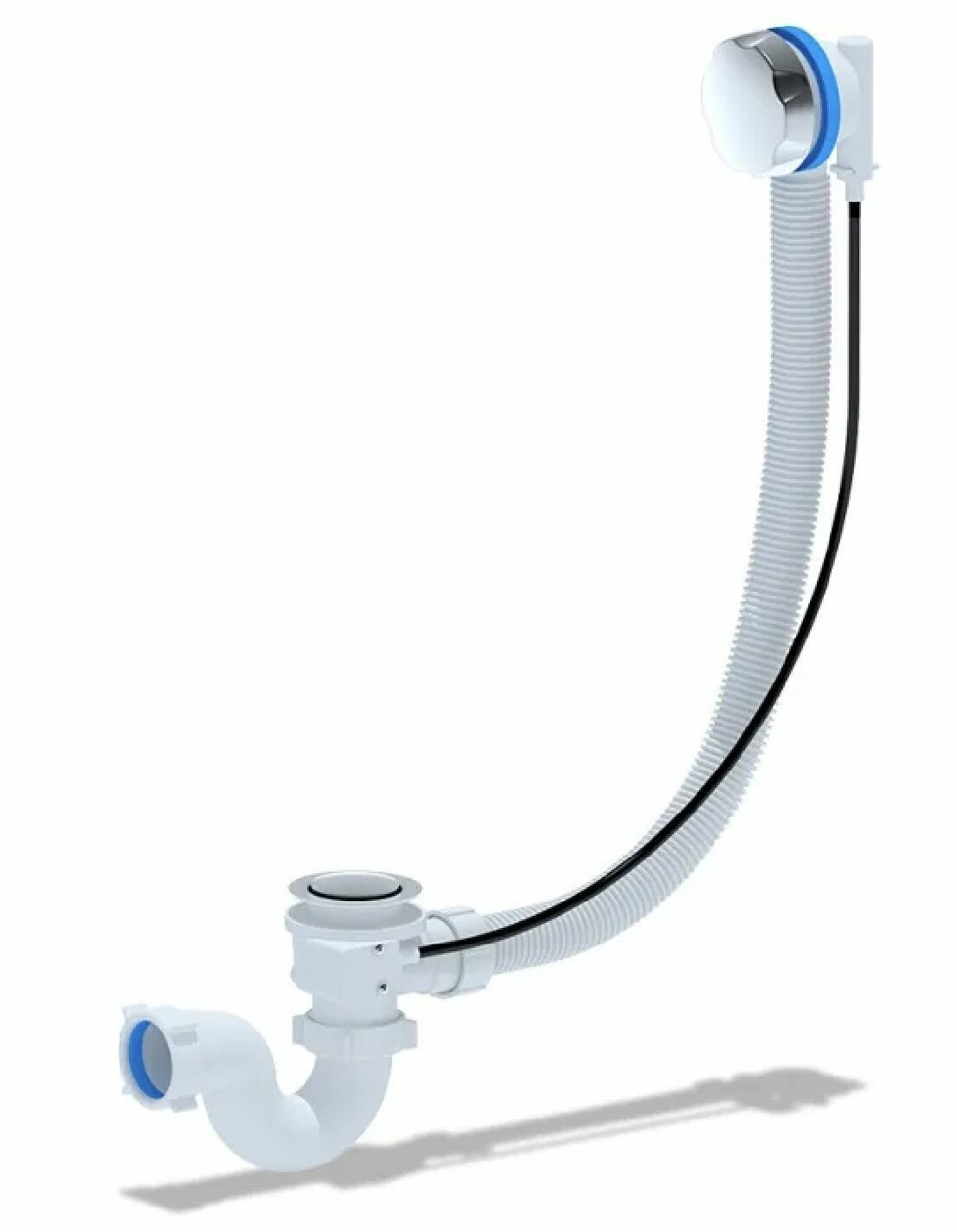 ANIPLAST EMS701 сифон для ванны полуавтомат, универсальный, хром - фотография № 1