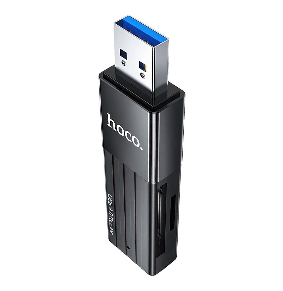 Картридер Hoco HB20 Mindful 2 in 1Card Reader USB 3.0 черный