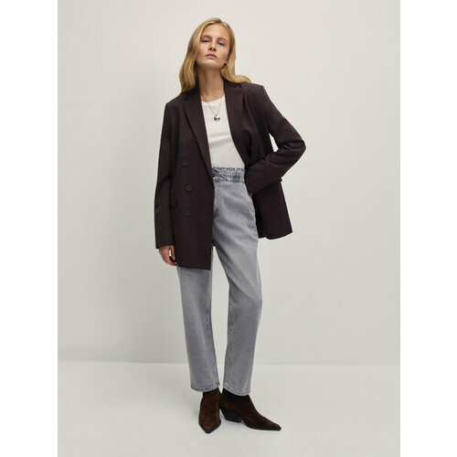 фото Джинсы багги zarina, размер s (ru 44)/170, серый