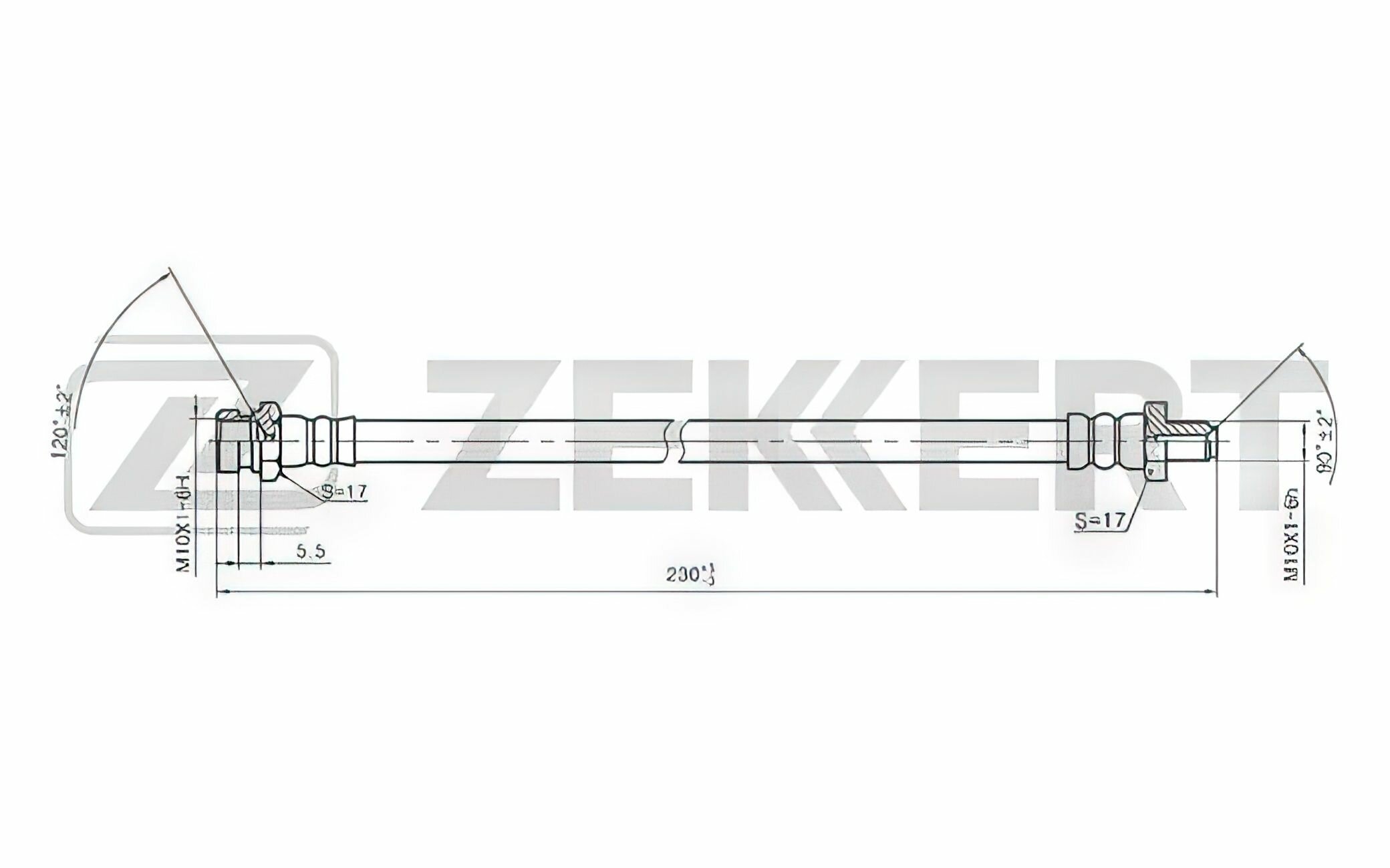 Шланг Тормозной Задний Mitsubishi Lancer Ix 03- Outlander 03- Zekkert арт. BS9369