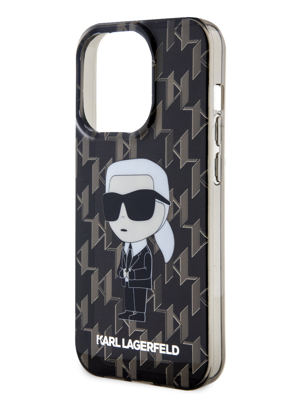 Lagerfeld для iPhone 15 Pro Max чехол PC/TPU Monogram NFT Karl Ikonik Hard Black