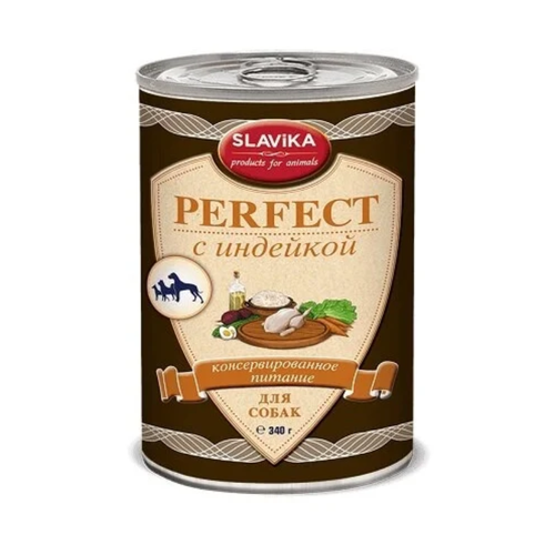 Корм для собак влажный SLAVIKA PERFECT индейка 340г
