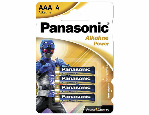 Батарейки Panasonic LR03REB/4BPRPR щелочные AAA Power Rangers Alkiline power в блистере 4шт